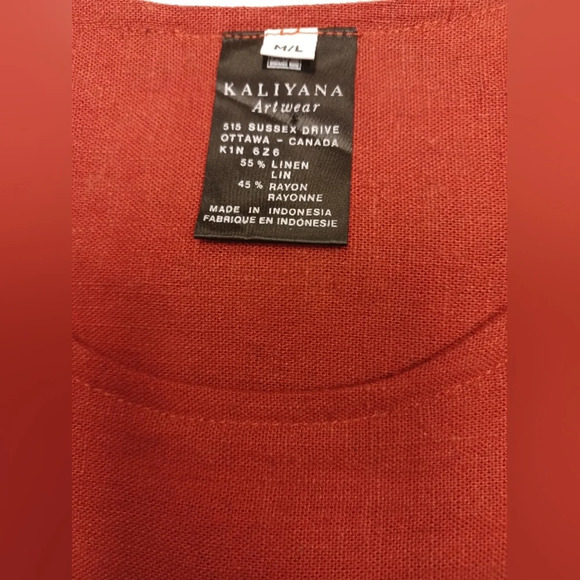 Kaliyana EUC Linen Blend Maxi Sleeveless Red Dress Size M/L - Picture 8 of 8